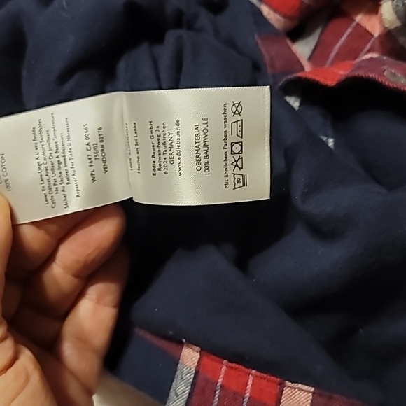 EDDIE BAUER 100% COTTON LINED BUTTON UP HOODIE JACKET SHIRT 3 POCKETS WO… - Picture 5 of 13